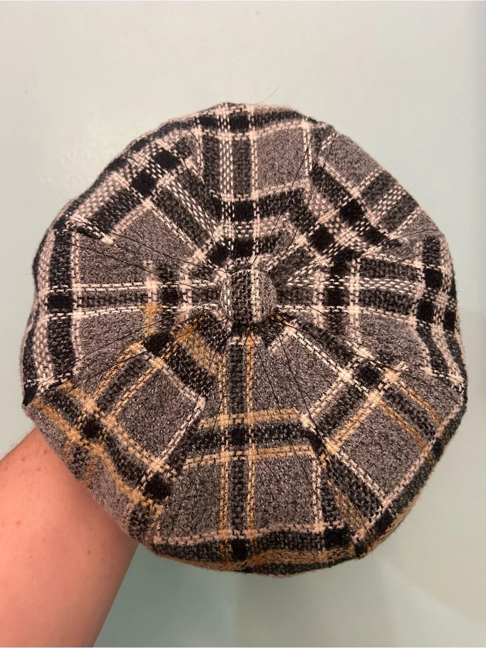 Women's Cadet Cap Newsboy Plaid Hat Lined by D&Y